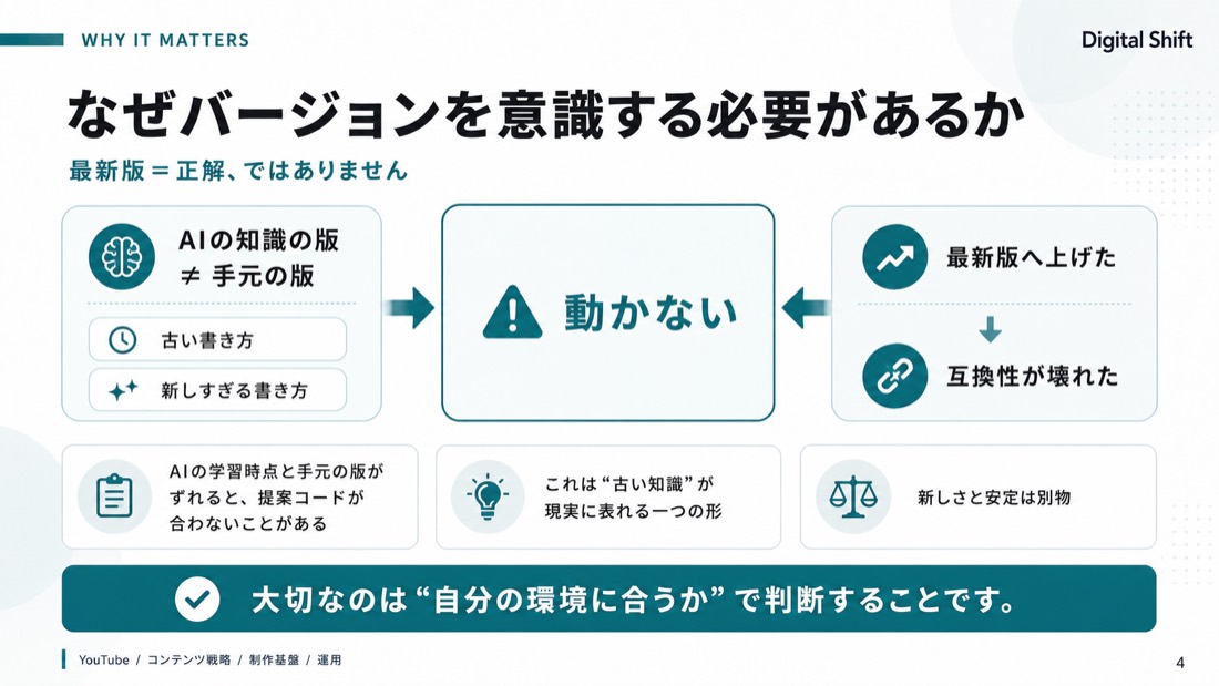 なぜバージョンを意識する必要があるか