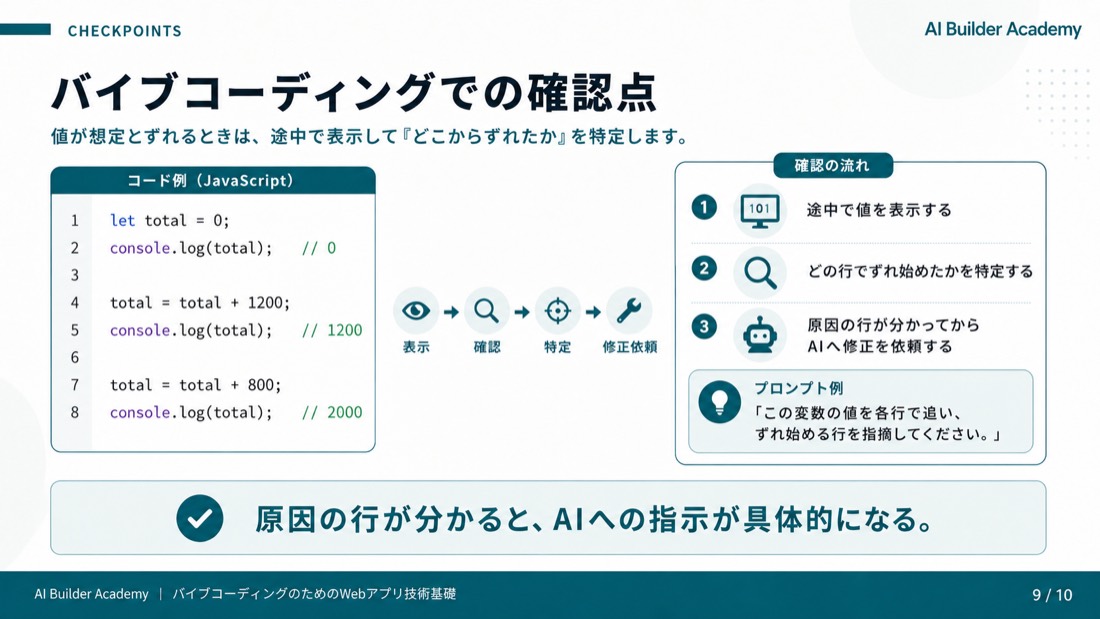 バイブコーディングでの確認点
