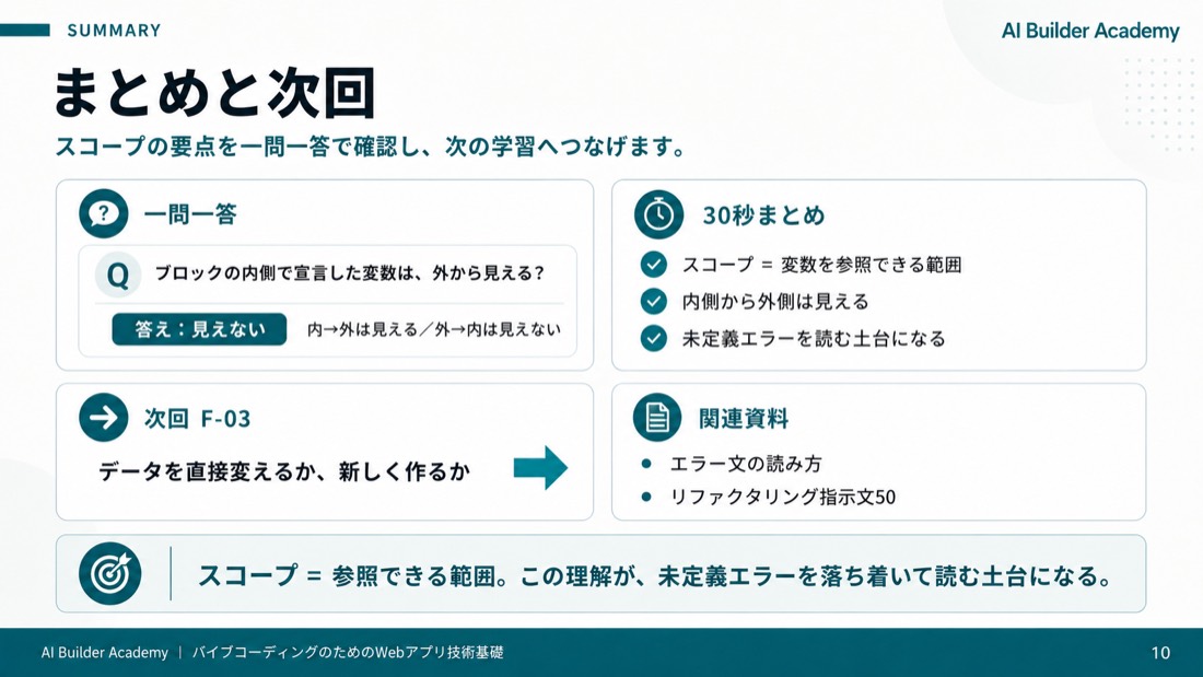 まとめと次回