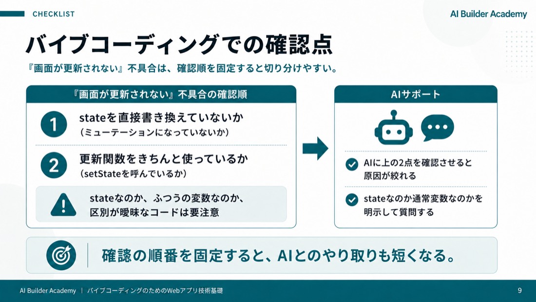 バイブコーディングでの確認点