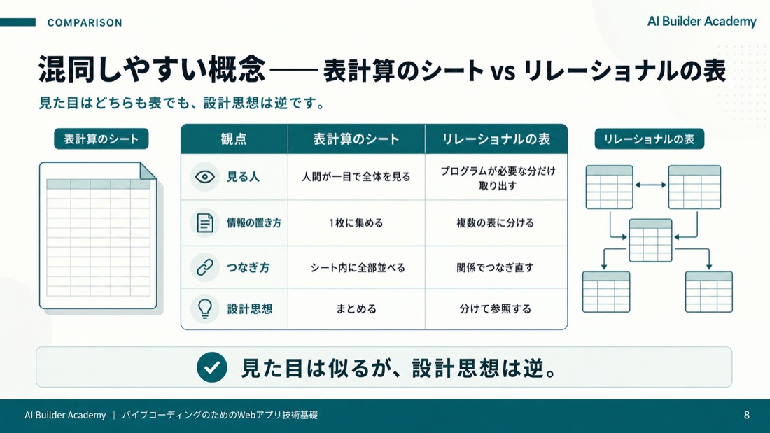 前回との接続——DBMSの中身を開ける