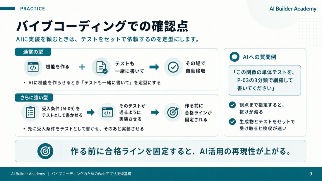 バイブコーディングでの確認点